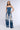 Front View Lauryn Strapless Cargo Splattered Denim Jumpsuit