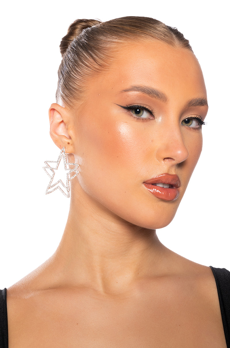 LAYERED STAR STUD IN SILVER view 0