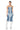 Front View Layla Strapless Denim Patchwork Midi Dress