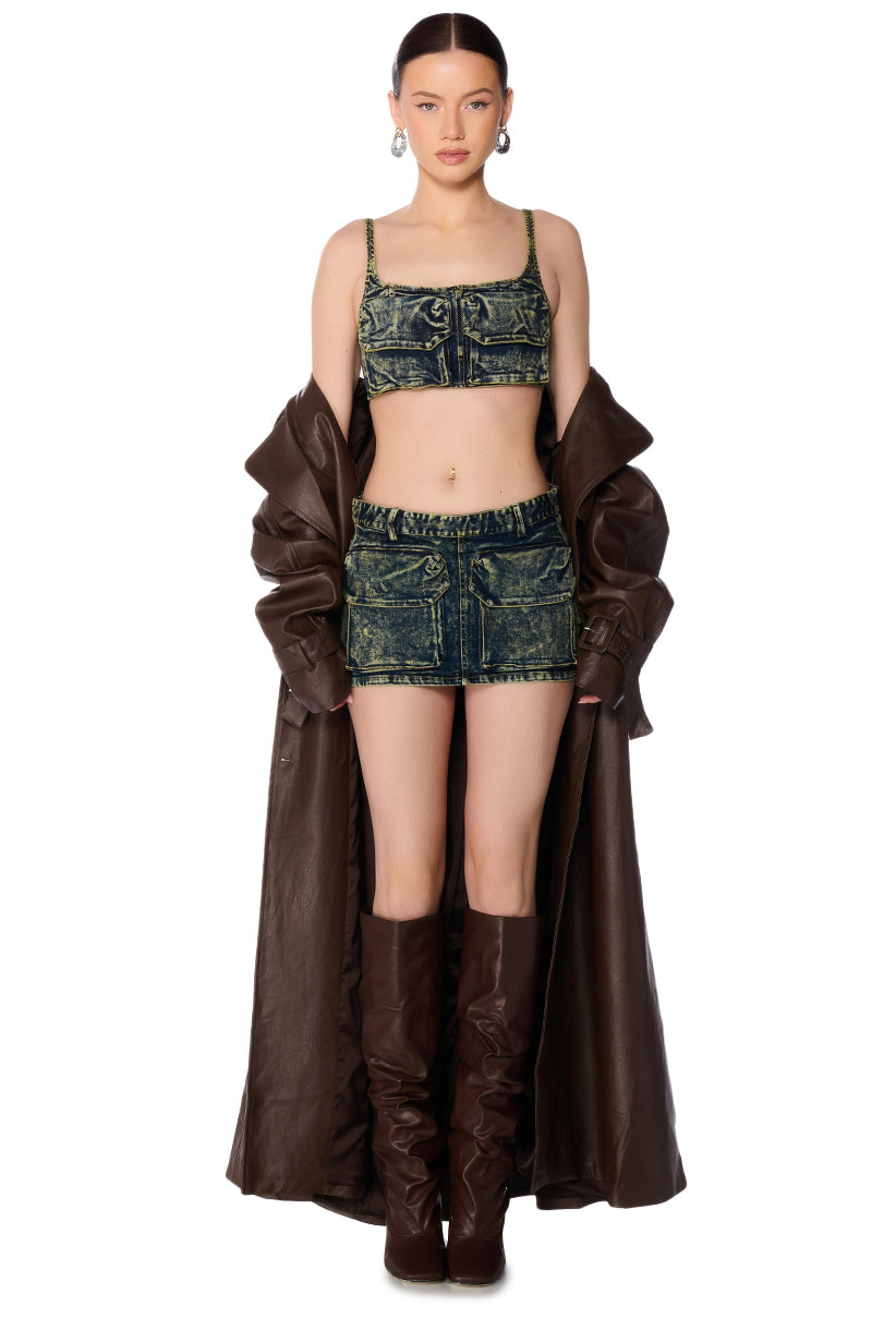 Extra View Layne Mineral Washed Denim Bralette