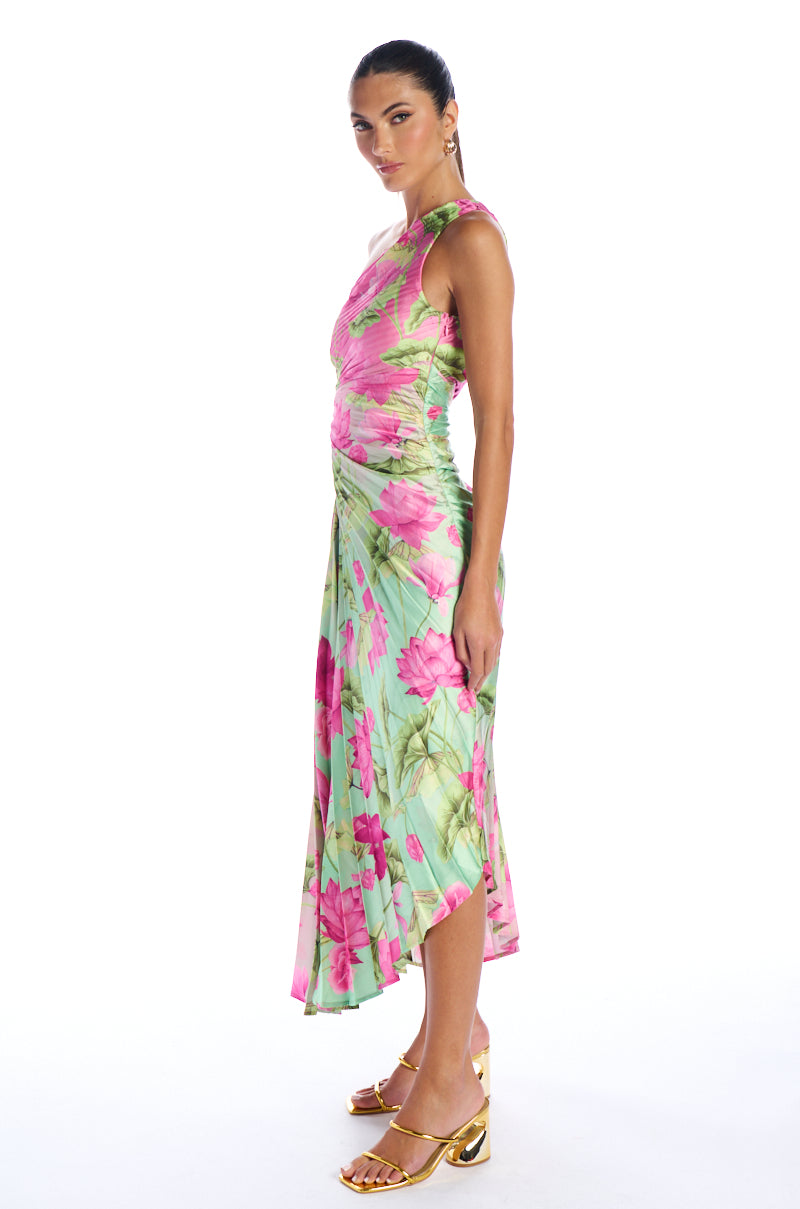 Full View Lazy Daisy Printed Midi Dress