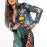 Front View Le Aveugle Embellished Moto Jacket