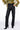 Front View Le Chic Coated Paperbag Waist Straight Leg Pant