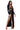 Side View Leader Of The Pack Long Sleeve High Slit Gown