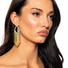 Front View Leah Embellished Fringe Earrings