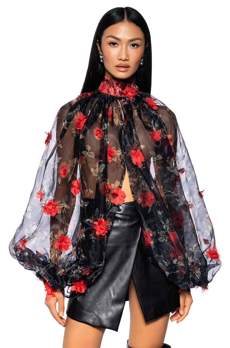 LENNON VOLUME SLEEVE FLORAL BLOUSE view 0