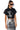 Front View Leave Me Alone Embellished Faux Leather Crop Button Down