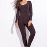 Front View Legendary Long Sleeve Scoop Neck Jumpsuit