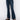 Front View Lena Super High Rise Flare Denim Pants in Dark Blue Denim