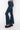 Side View Lena Super High Rise Flare Denim Pants in Dark Blue Denim