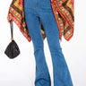 Front View Lena Super High Rise Flare Denim Pants