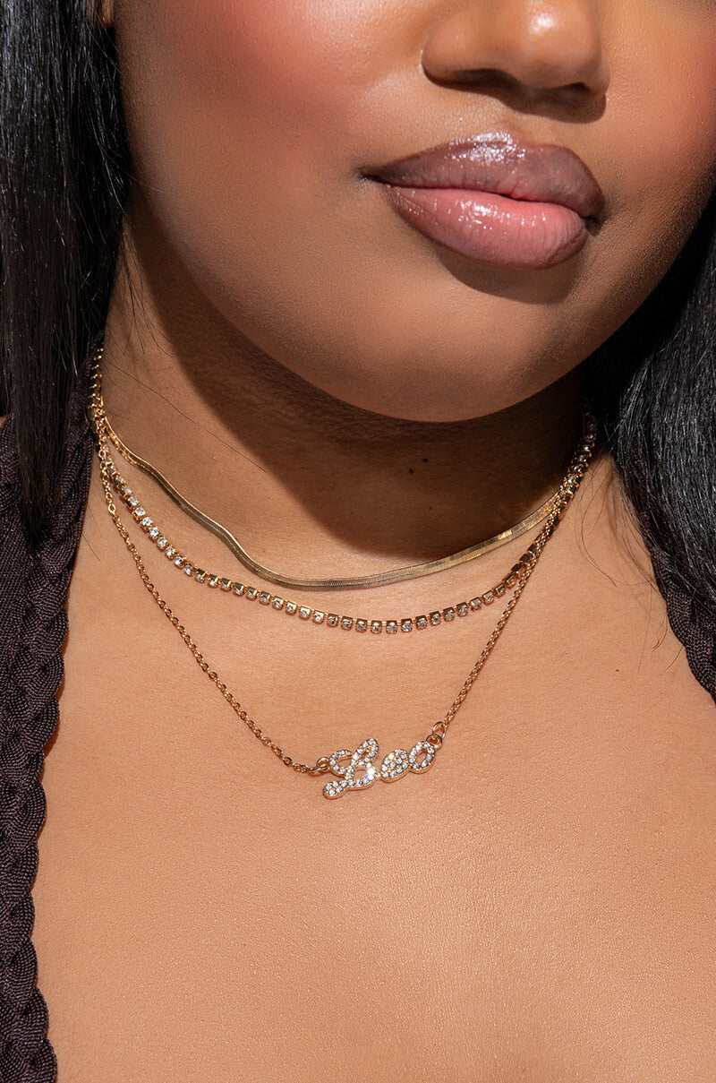 Front View Leo Layer Necklace