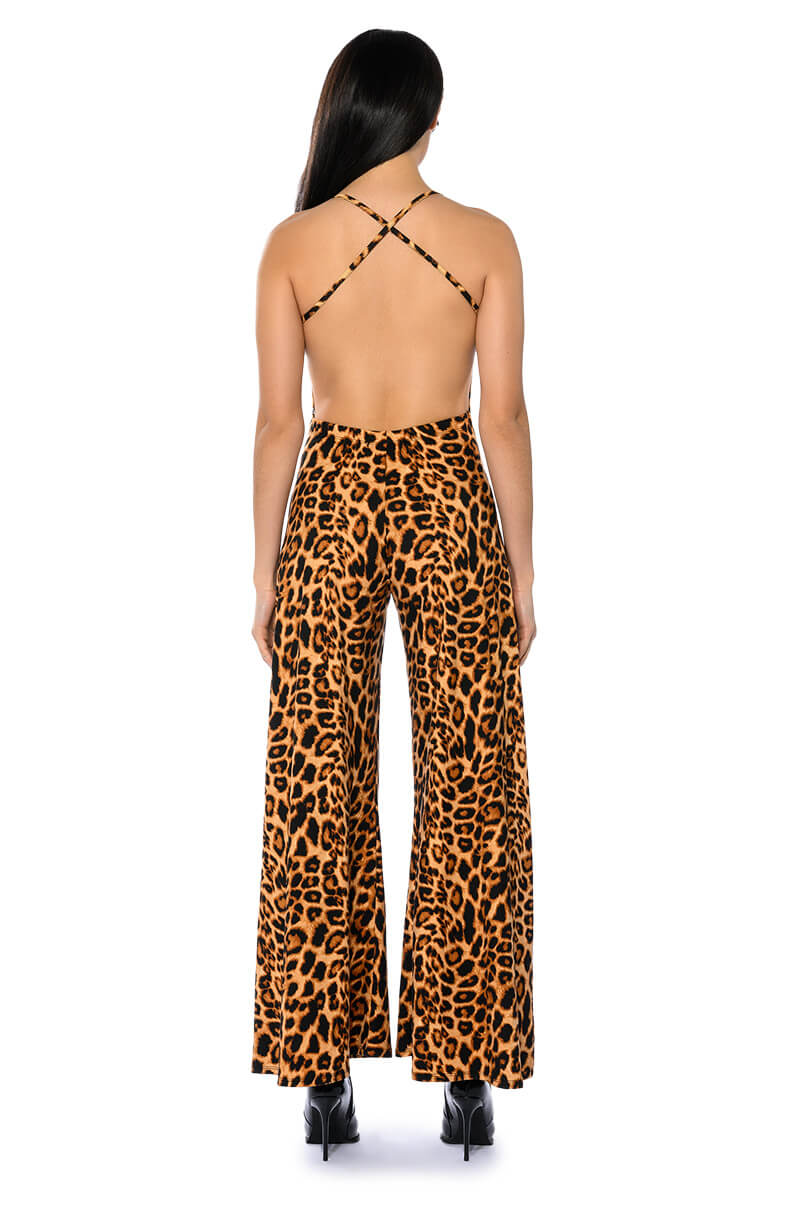 Detail View Leopard Makes Me Happy Jumpsuit