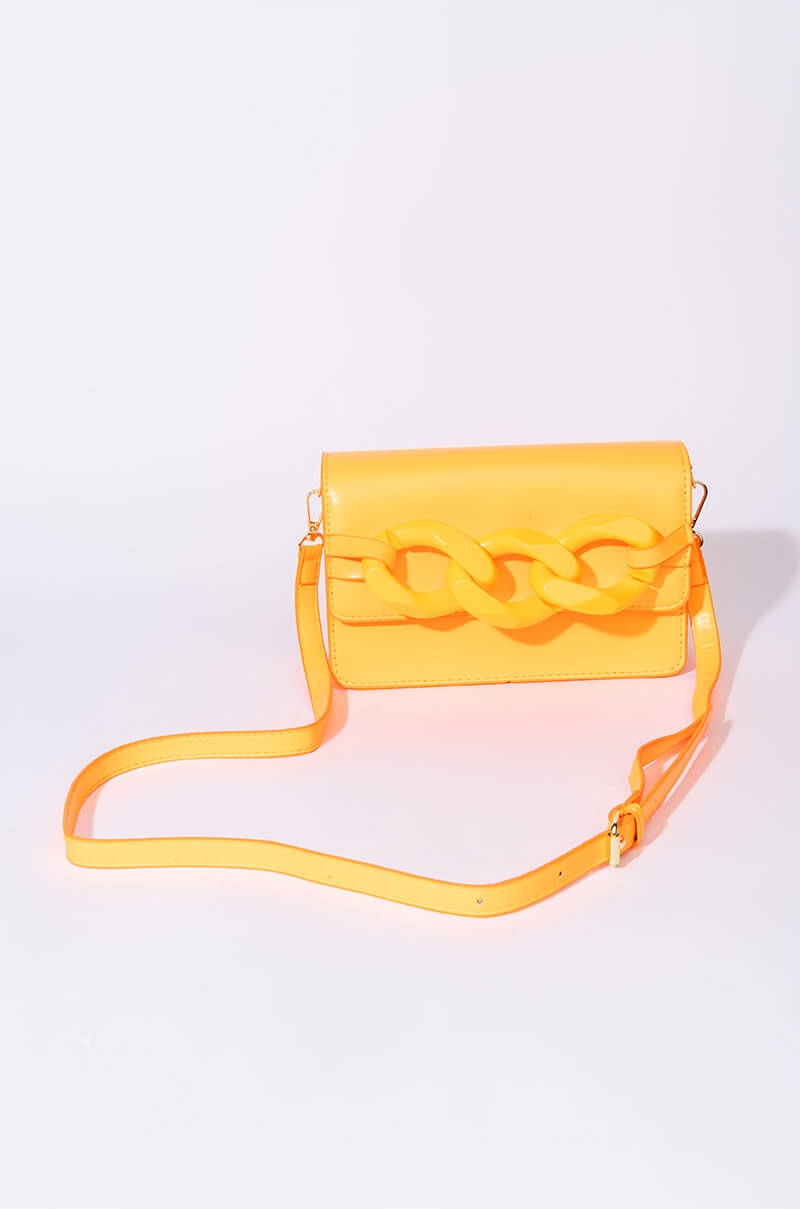 Back View Let You Go Chain Neon Orange Purse