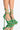 Front View Lets Get Away Square Toe Netted Strappy Pump In Green