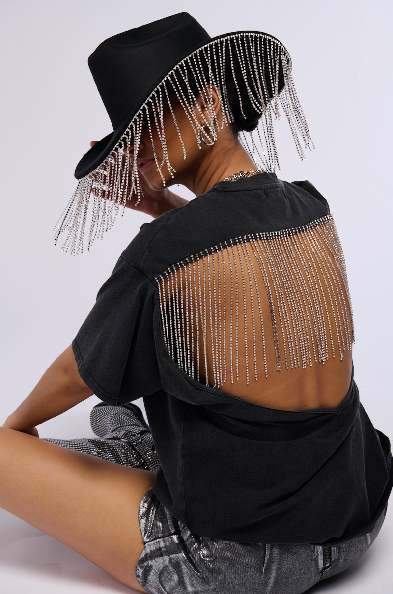 Side View Lets Get Rowdy Bling Cowboy Hat