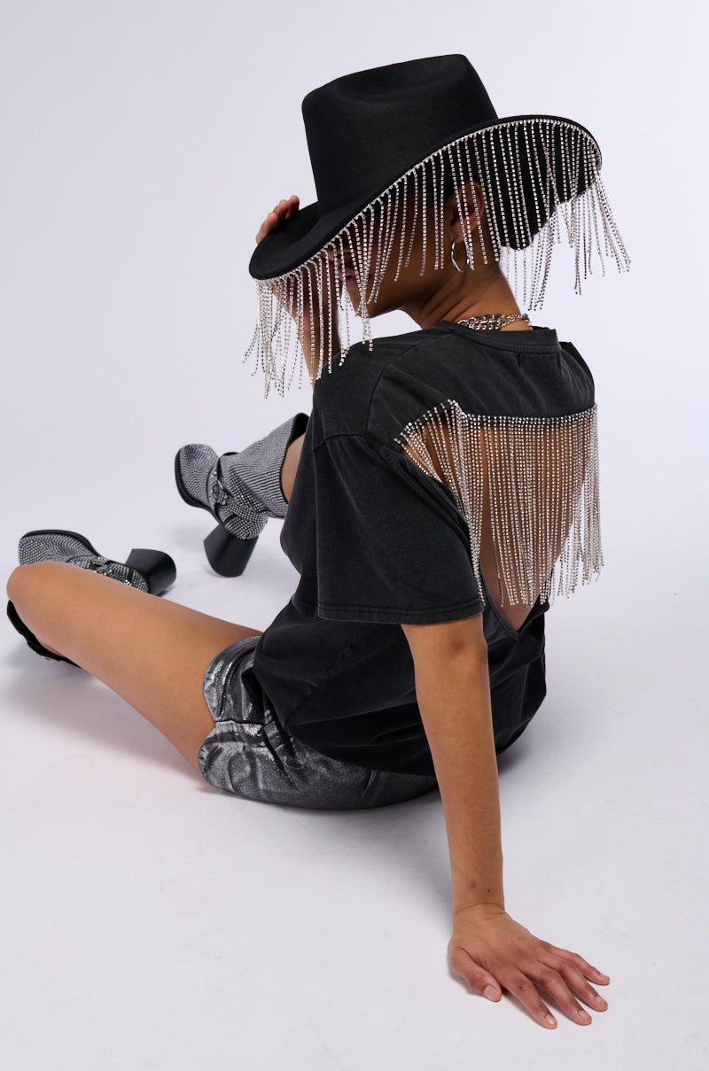 Back View Lets Get Rowdy Bling Cowboy Hat