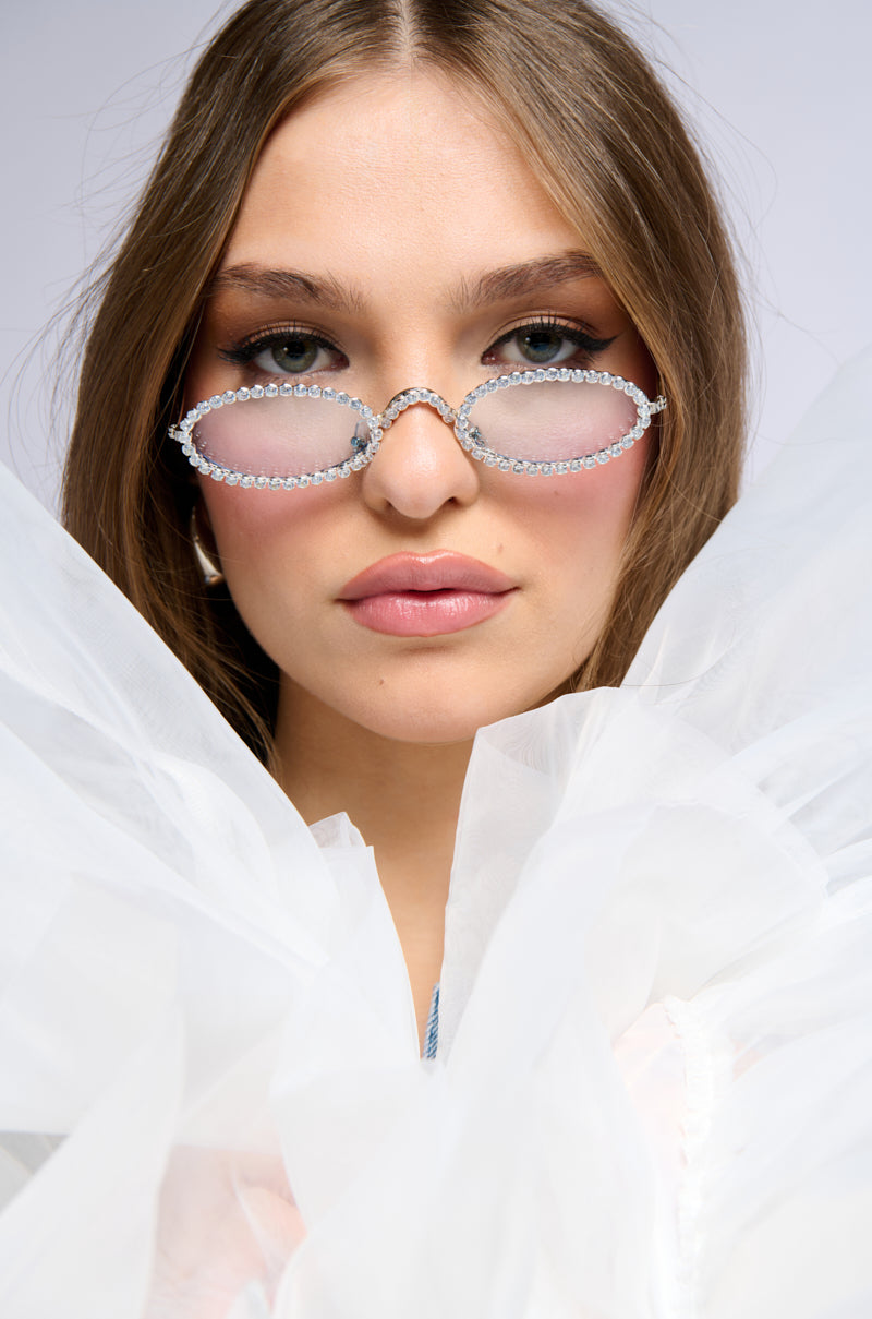 Front View Lets Jam Rhinestone Sunglasses 0