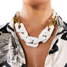 Front View Lets Link Two Tone Chain Necklace