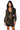 Front View Lets Link Up Faux Leather Chain Detail Mini Hoodie Dress