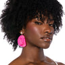 Front View Lets Ride Cowgirl Hat Earring In Pink