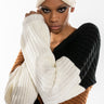 Front View Lets Twist Again Ribbed Knit Sweater