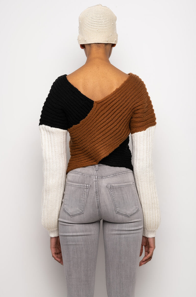 Full View Lets Twist Again Ribbed Knit Sweater