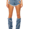 Front View Letter To Lover Denim Shorts