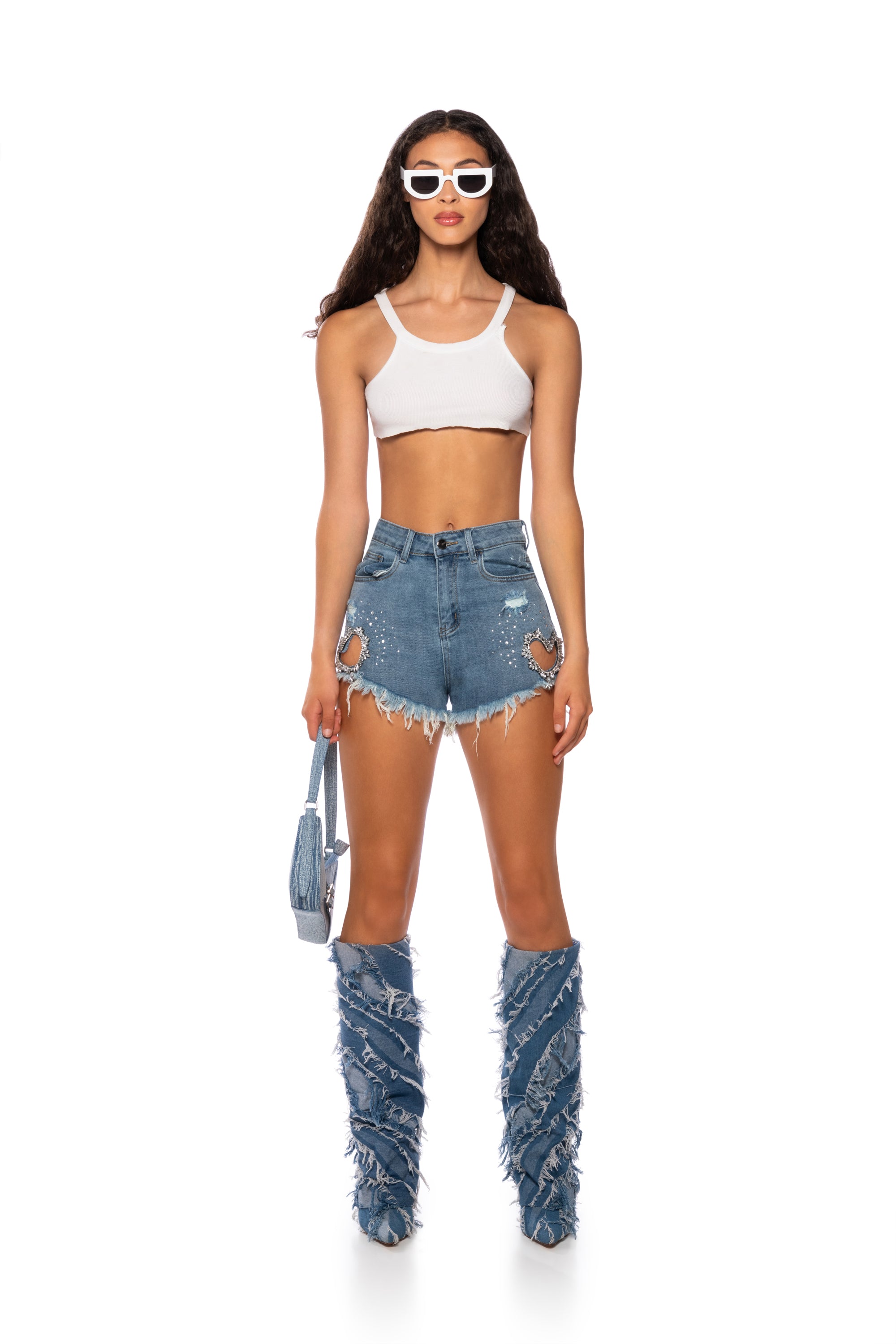 Extra View Letter To Lover Denim Shorts