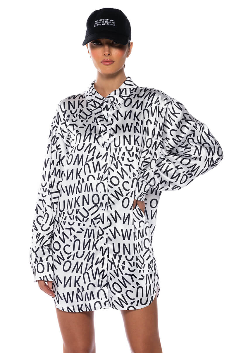 Front View Letters Of Your Name Button Down Shirt