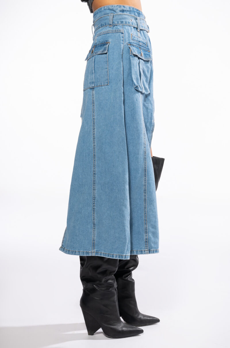 Full View Level Up Maxi Mini Denim Skirt