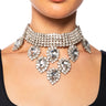 Front View Life Of Luxury Rhinestone Statement Choker