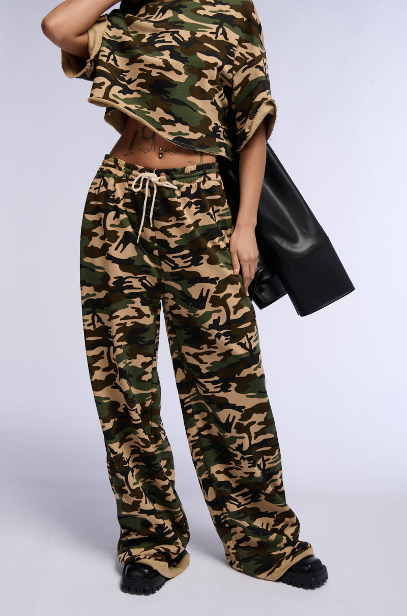 LIFT ME UP WIDE LEG CAMO JOGGER PANT view 0