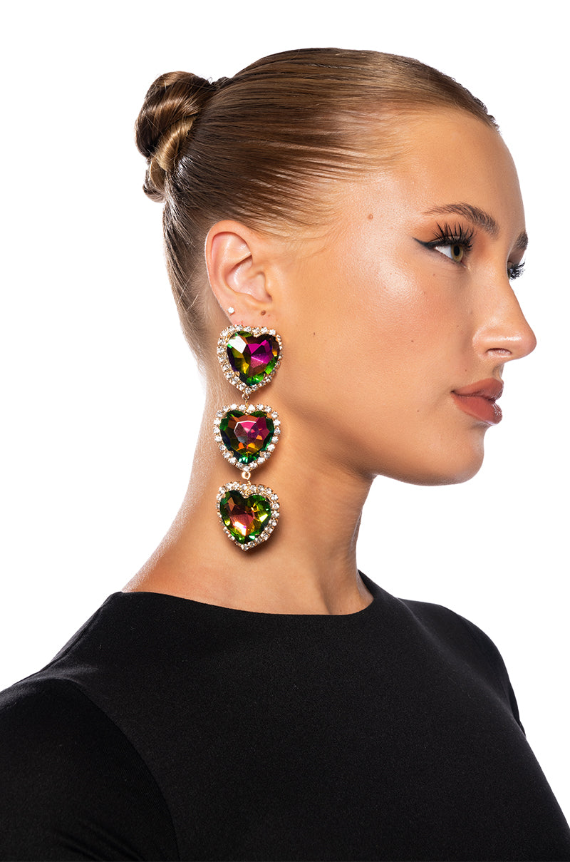 Front View Light Me Up Embellished Statement Earrings