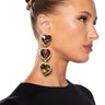 Front View Light Me Up Embellished Statement Earrings