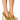 Front View Lightning Strike Metallic Squiggle Heel Pump In Gold