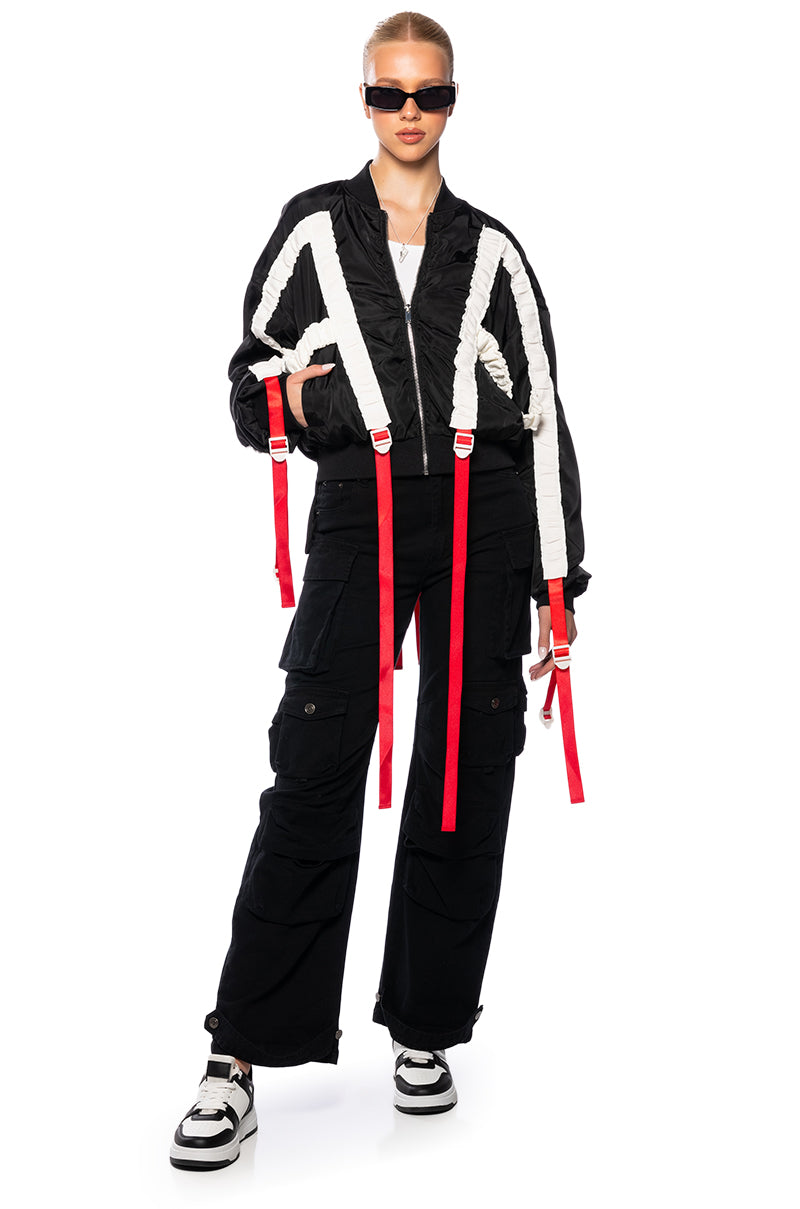 Front View Lights Out Sporty Bomber