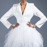 Front View Likewise Blazer Dress With Tulle Skirt