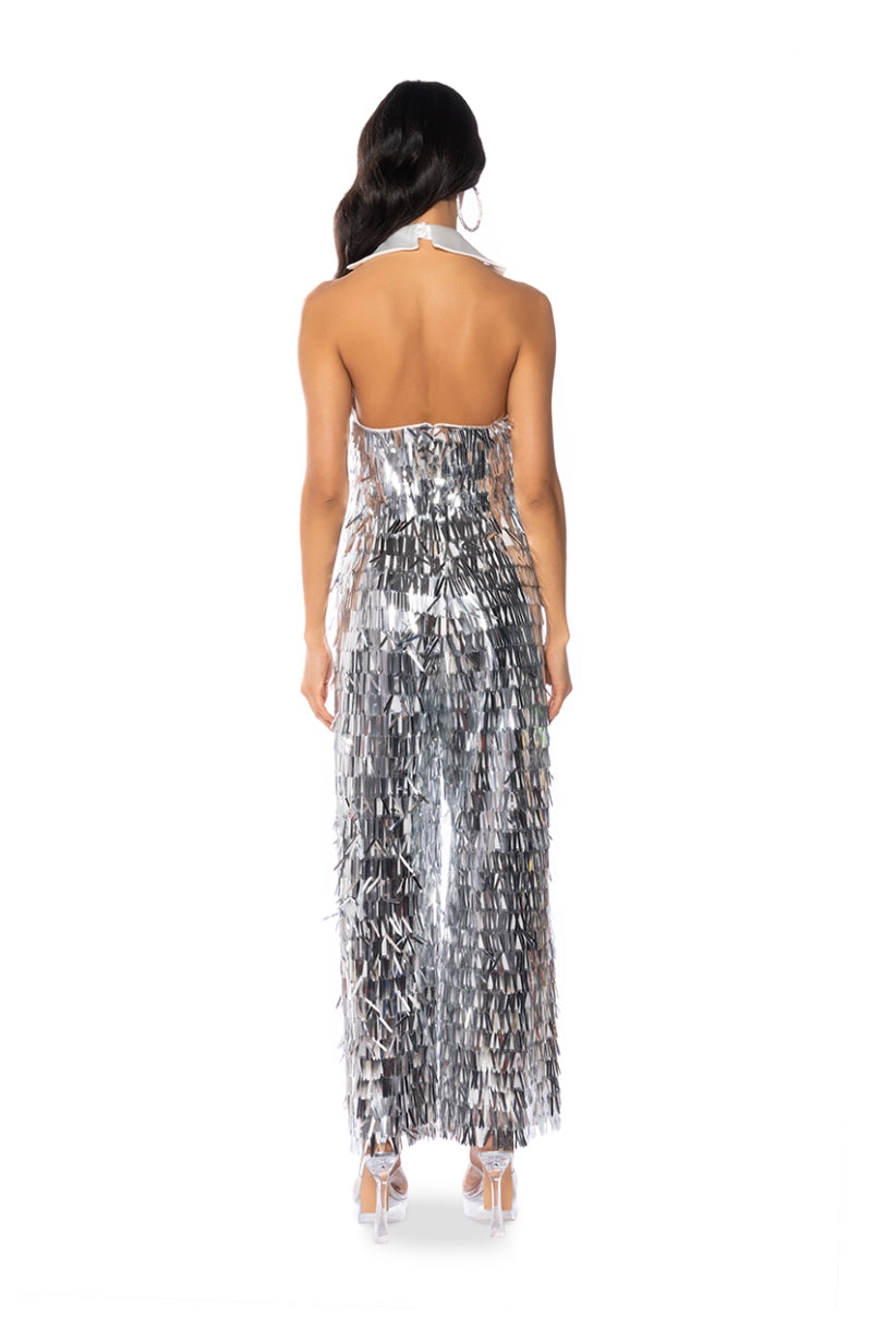 Detail View Lila Disco Vibes Sequin Jumpsuit 3