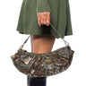 Front View Lillet Multi Ruched Snakeskin Bag