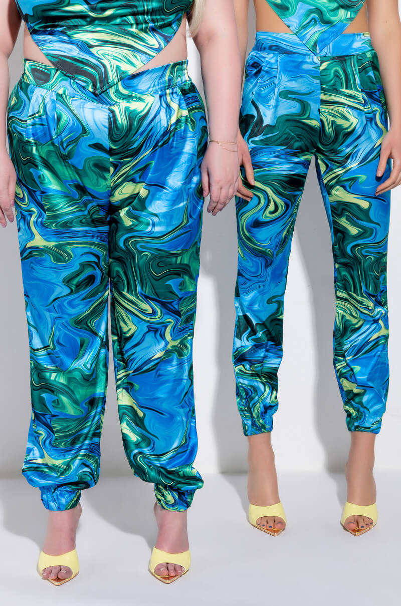 Front View Limelight Satin Jogger