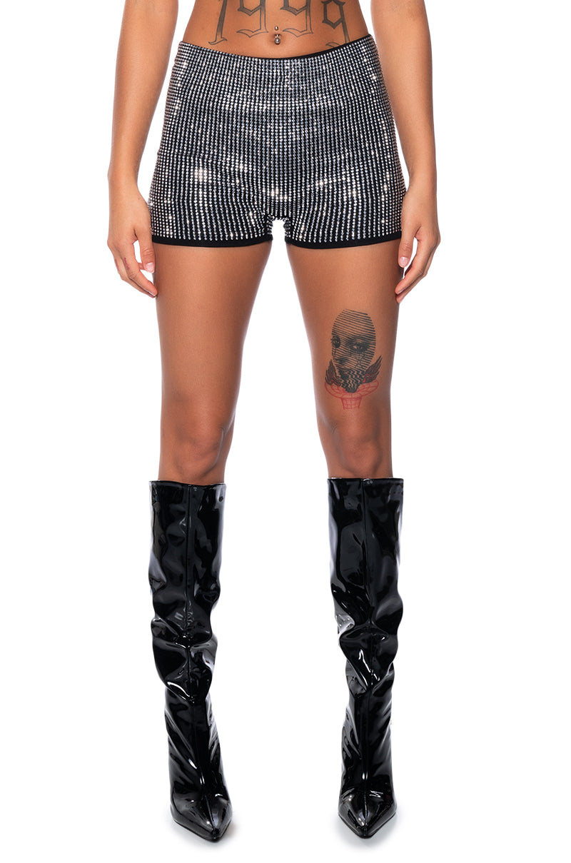 Front View Line Up Embellished Club Shorts