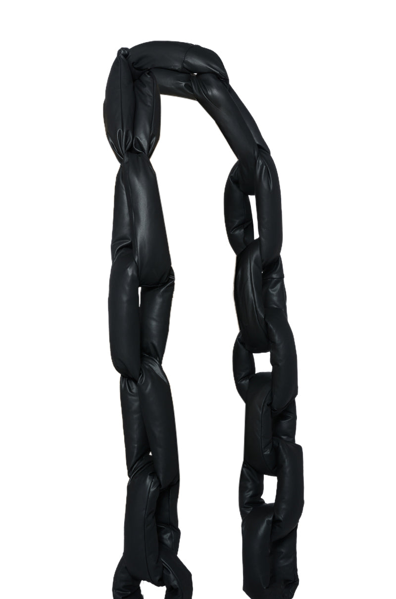 Full View Linked Together Pu Chain Scarf