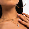 Front View Lip Locked Layered Necklace in Gold