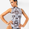 Front View Lip Service Sleeveless Mesh Bodysuit