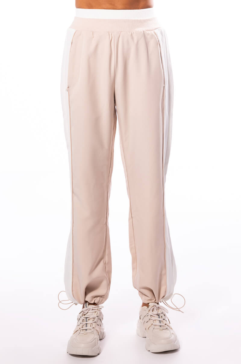 Back View Listen Up Color Block Wide Leg Sweatpant