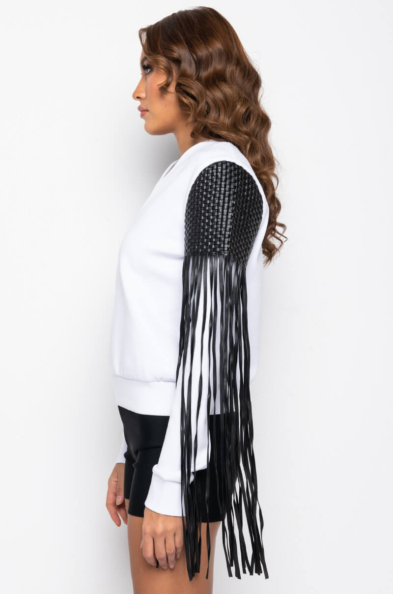 Full View Listen Up Fringe Detail Sweatshirt