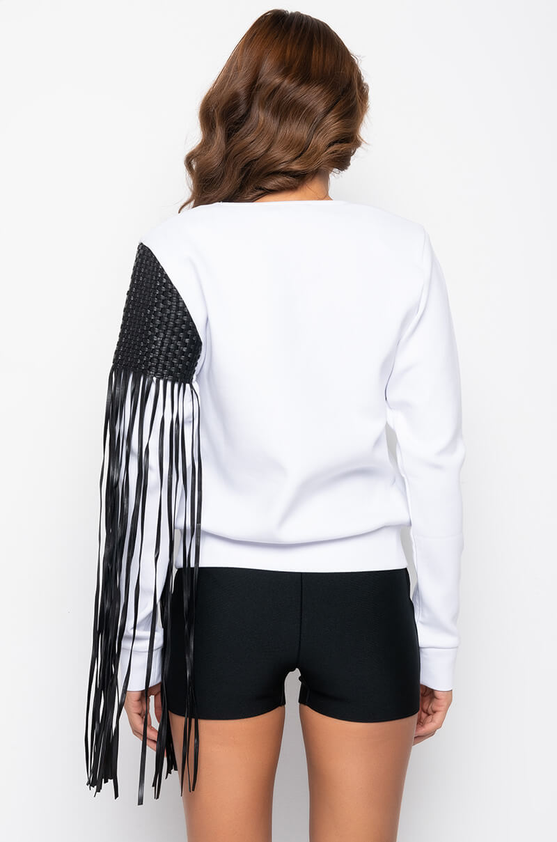 Extra View Listen Up Fringe Detail Sweatshirt