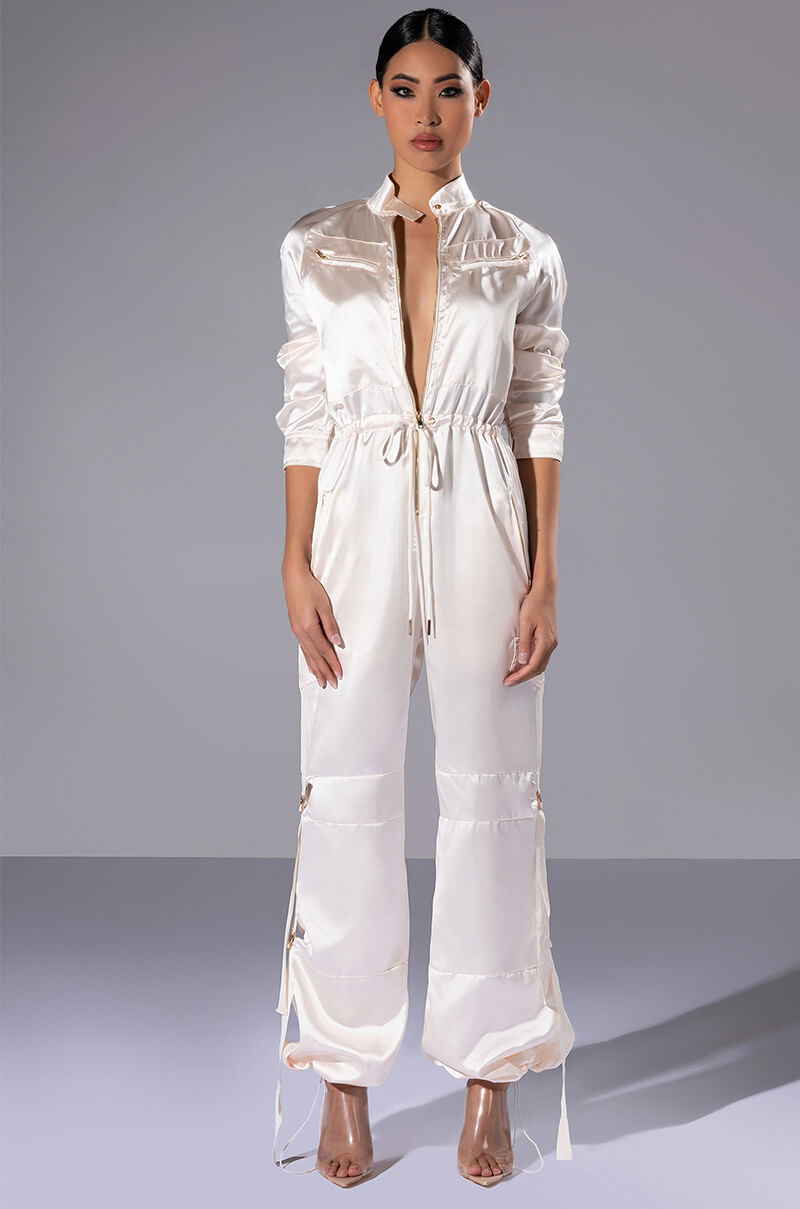 Front View Listen Up Utility Jumpsuit