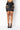 Front View Live A Little Mini Fashion Skirt With Cut Outs in Black